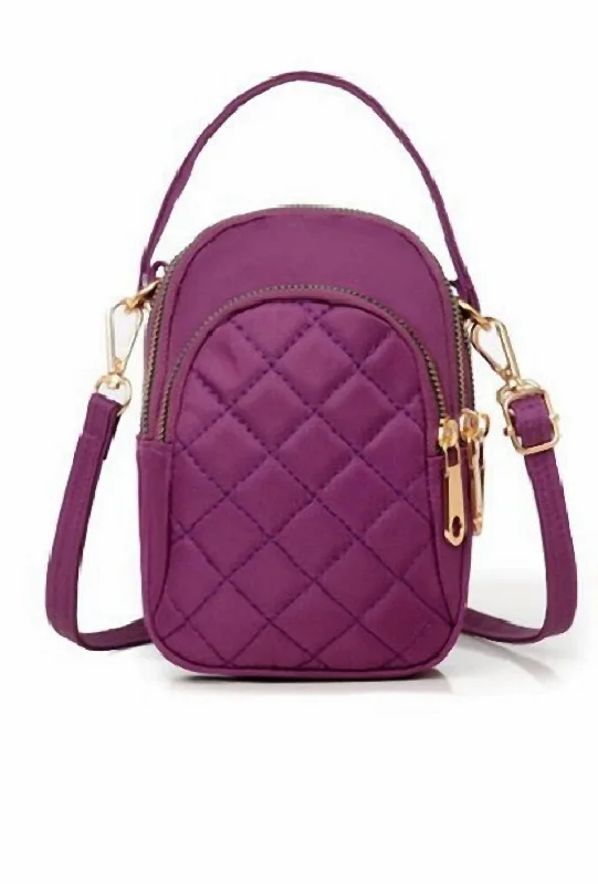 Women's crossbody bag budget deal -Women's Cleo Quilted Crossbody Bag In Plum