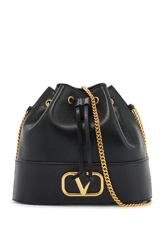 Women's bucket bag pro collection -Valentino Garavani Mini Bucket Bag In Black Leather With Drawstring