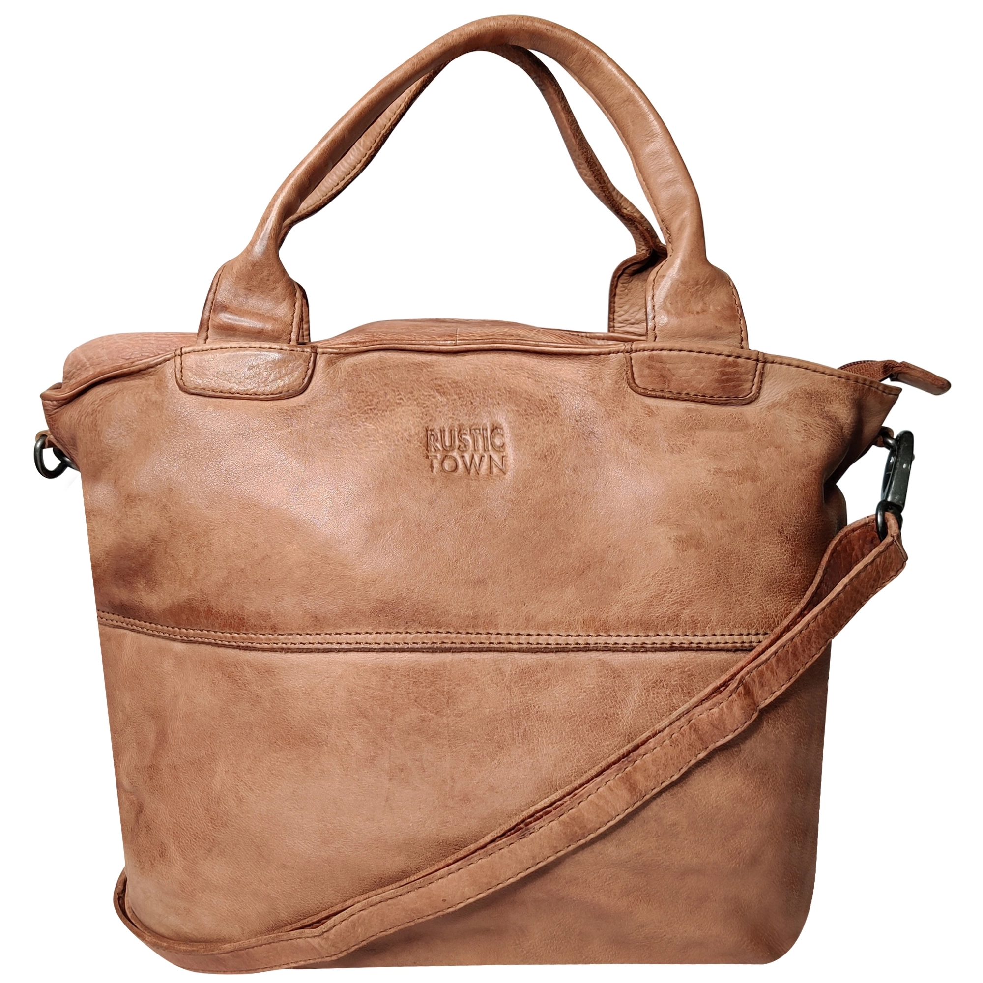 Women's tote bags preppy-look -Leather Tote Bag for Women, Cognac