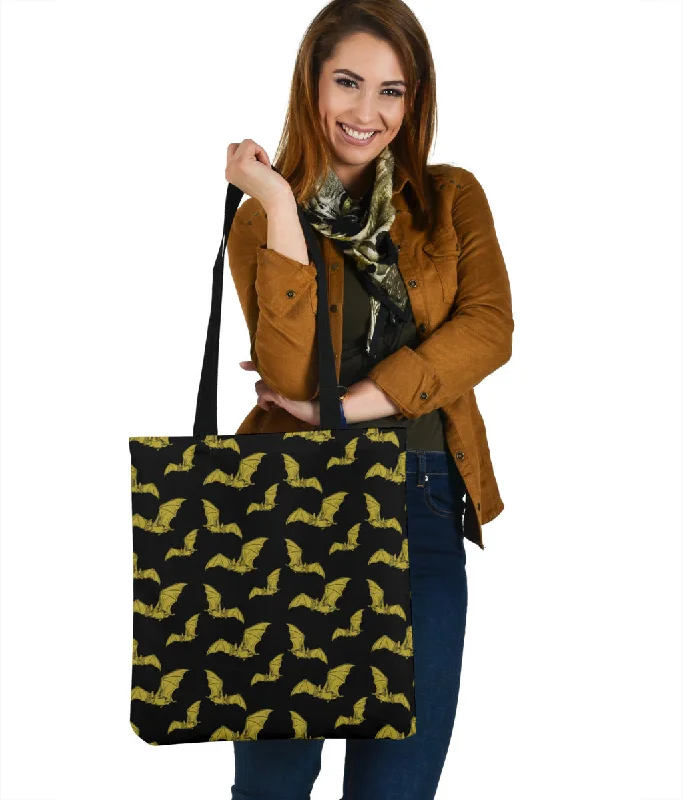 Women's tote bags boho -Vampire Bat Pattern Cloth Tote Bag