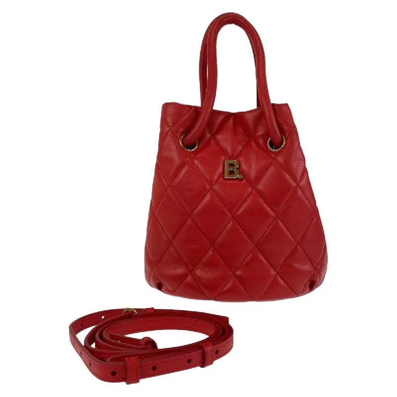 Women's bucket bag personal deal -Balenciaga B Bucket Bag Red Leather 2way