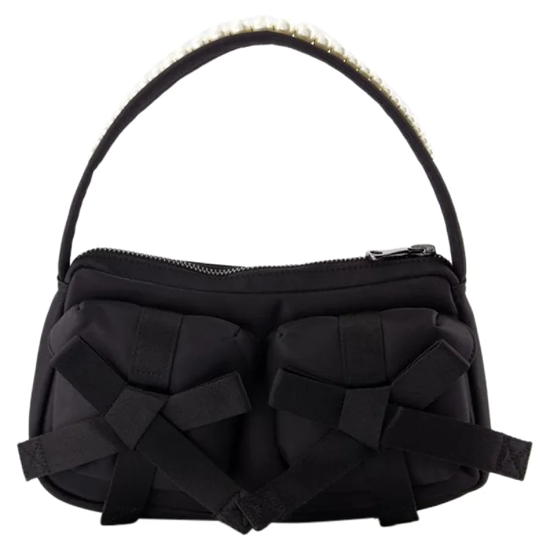 Women's crossbody bag featherlight feel -Utility Bow Crossbody - Simone Rocha - Nylon - Black