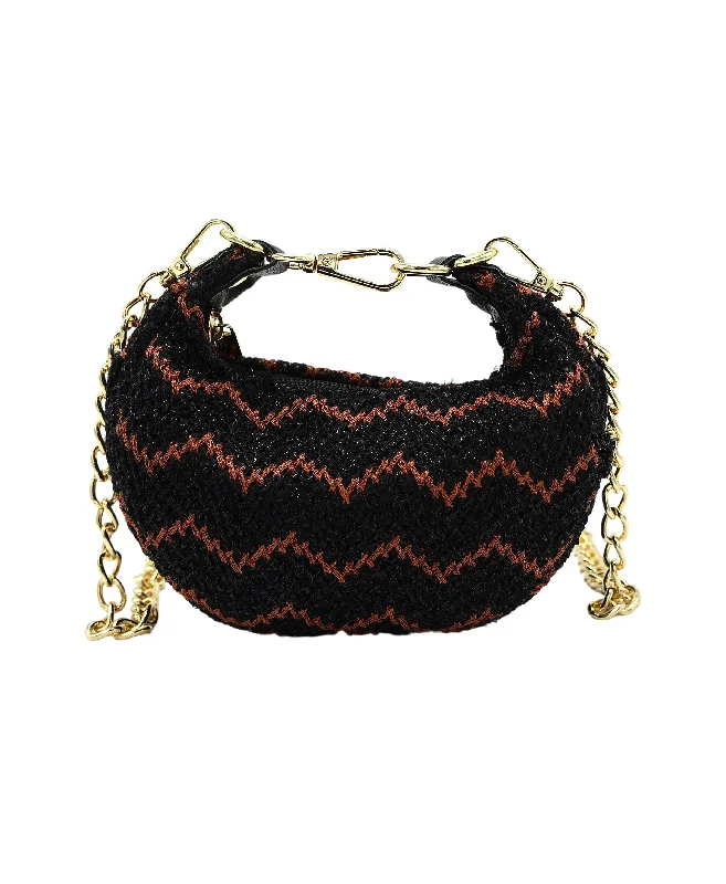 Women's crossbody bag quality special -Mini Zig-Zag Metallic Mesh Crossbody Bag