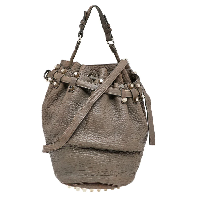 Women's bucket bag crew outfit -Alexander Wang Textured Leather Diego Bucket Bag