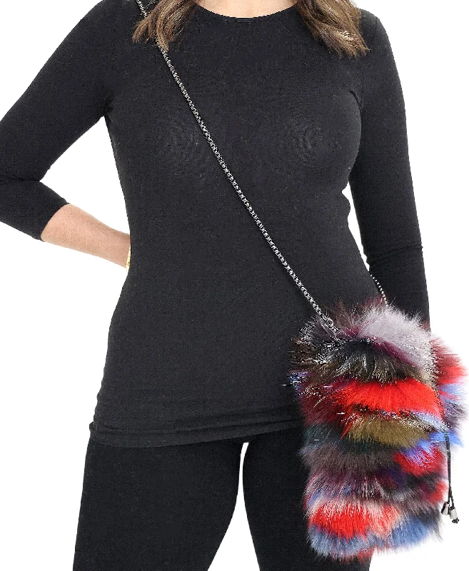 Women's crossbody bag fashion edition -Fox Fur Crossbody Bag