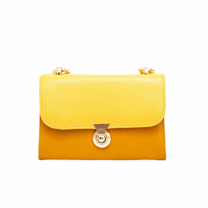 Women's shoulder bags tote -Yellow Formal Shoulder Bag P55569