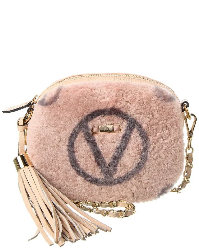 Women's crossbody bag coordinated colors -Valentino by Mario Valentino Nina Shearling Crossbody