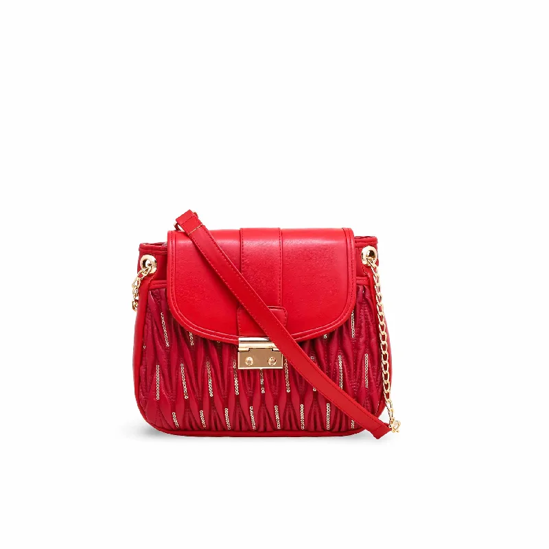 Women's shoulder bags red-bold -Maroon Formal Shoulder Bag P55601