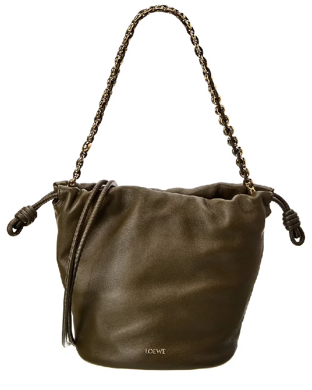 Women's bucket bag sport set -Loewe Flamenco Leather Bucket Bag