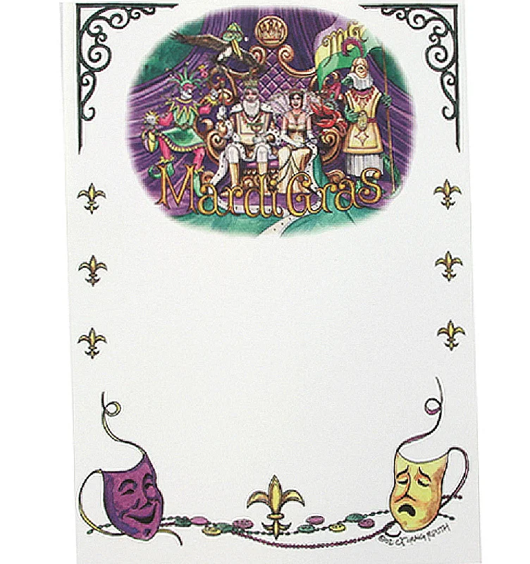 Women's wallet quality collection -Mardi Gras Court, King, Queen & Jester Note Card, Individual