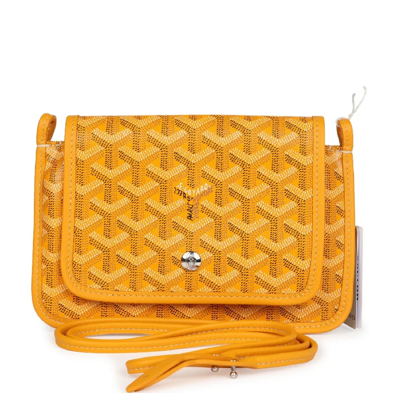 Women's wallet designer-inspired -Goyard Plumet Pocket Wallet Yellow Goyardine Palladium Hardware