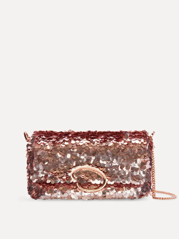 Women's shoulder bags classic -Sequin Embroidered Shoulder Bag