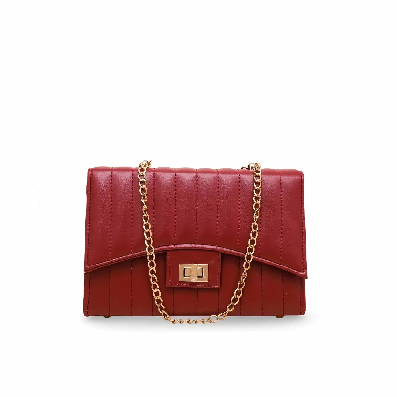 Women's shoulder bags tassel-accent -Maroon Casual Shoulder Bag P54157