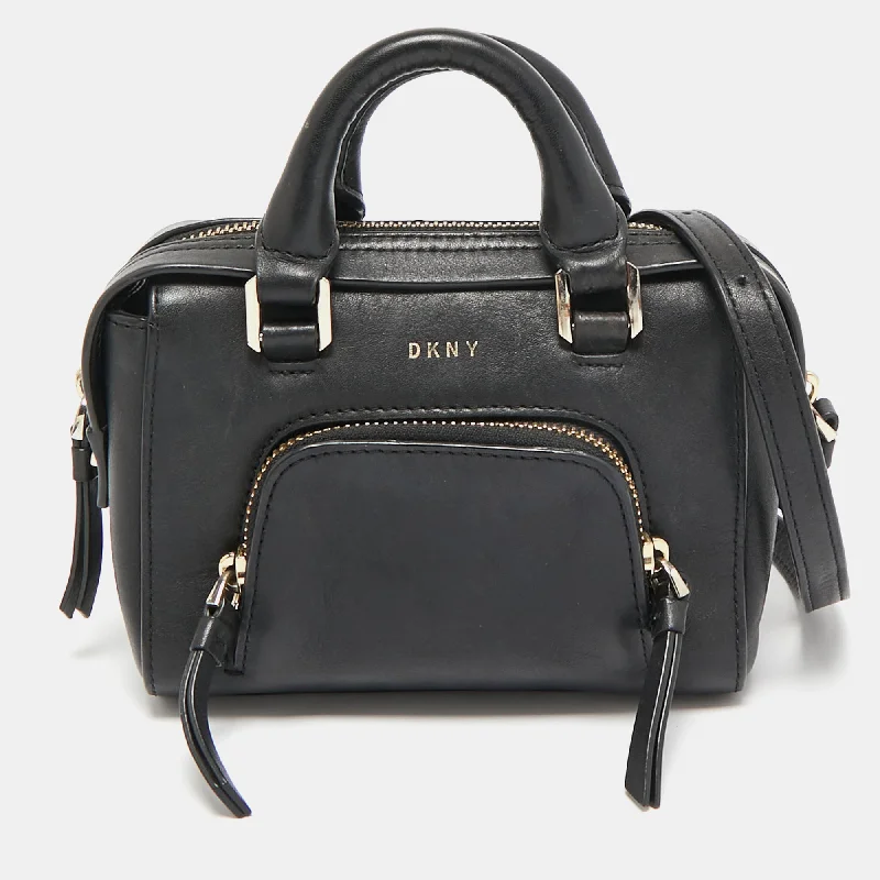 Women's crossbody bag fashion deal -Dkny Black Leather Mini Front Pocket Crossbody Bag