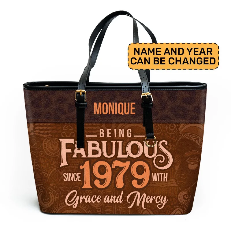 Women's tote bags budget -Being Fabulous - Personalized Leather Totebag STB59