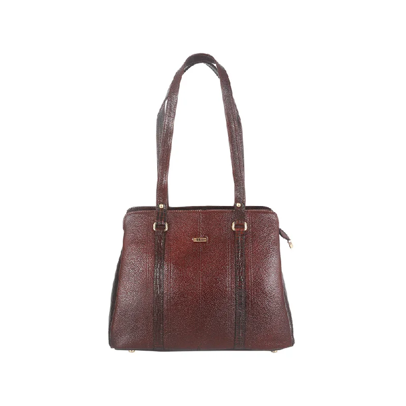 Women's bucket bag unique texture -Ladies Bags Brown