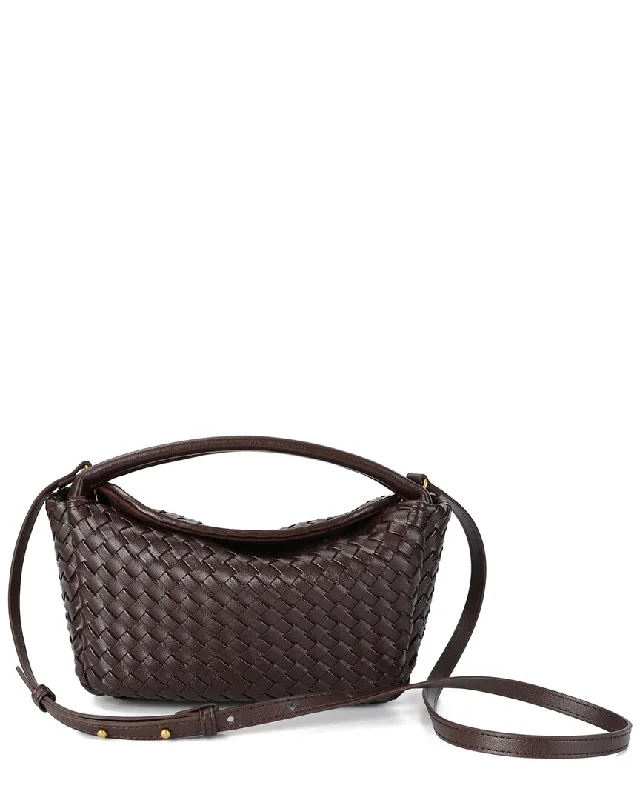 Women's crossbody bag fashion deal -Tiffany & Fred Paris Hand-Woven Leather Crossbody