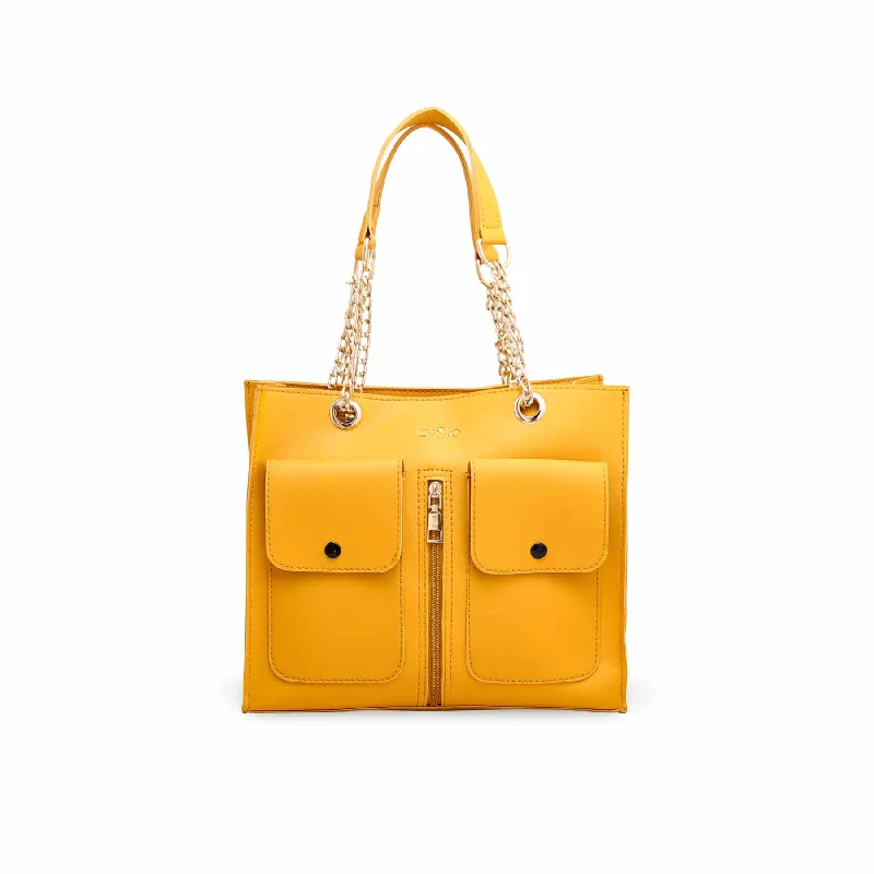 Women's shoulder bags wide-strap -Yellow Formal Shoulder Bag P55466