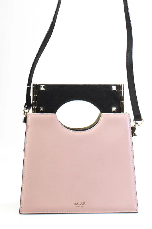 Women's crossbody bag budget outfit -SALAR Ayra Leather Two Way Crossbody Handbag Pink