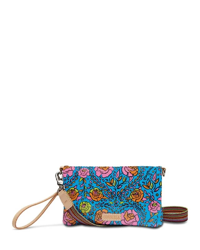 Women's crossbody bag adjustable strap -Women's Mandy Uptown Crossbody Bag In Blue Floral