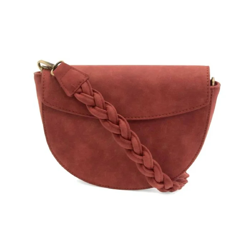 Women's crossbody bag durable leather -Women's Luna Crescent Crossbody Bag In Rust