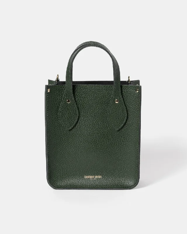 Women's tote bags blue-nylon -The Mini Tote - Racing Green Celtic Grain