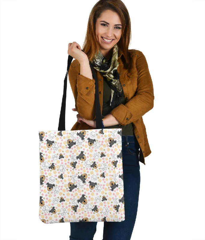 Women's tote bags casual-comfort -Beauceron Puppy Pattern Cloth Tote Bag