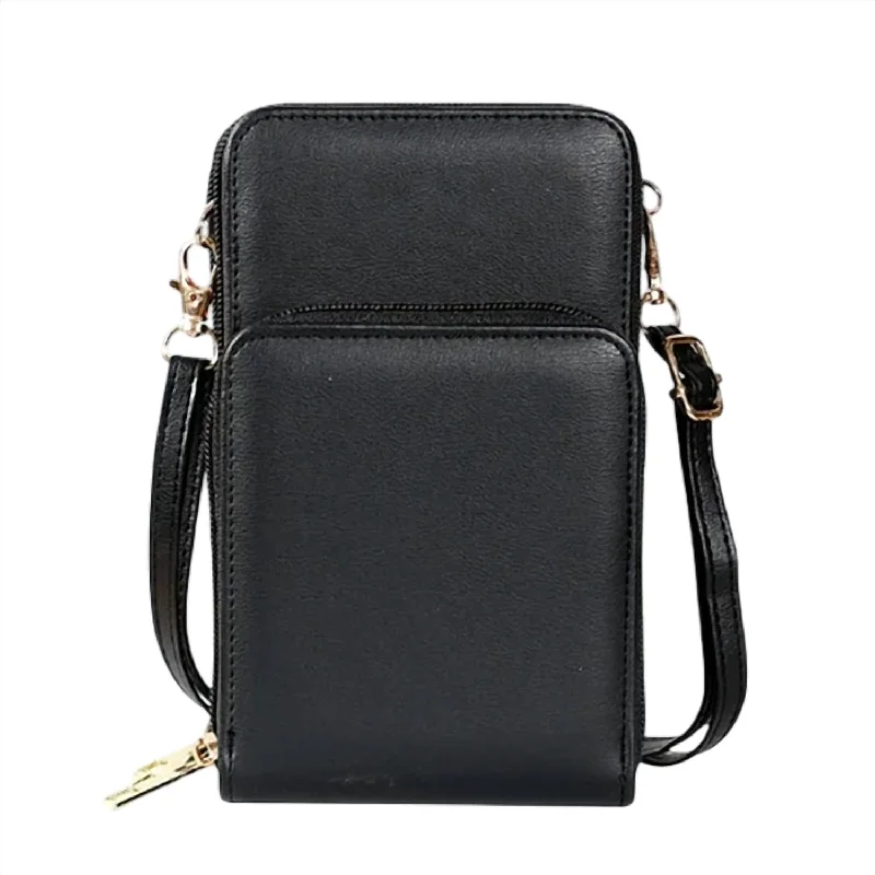 Women's crossbody bag cool texture -Women's Crossbody Messenger Bag In Black