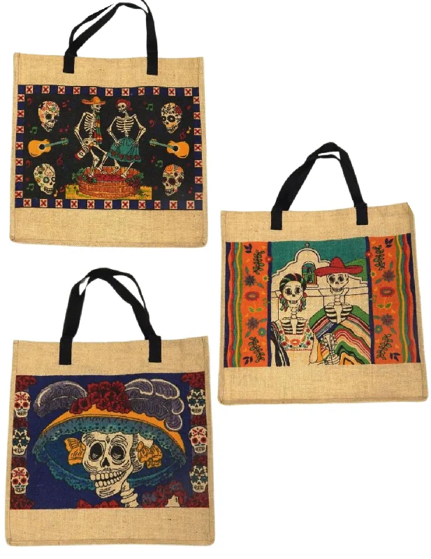 Women's bucket bag crew kit -6 Day of Dead Jute bags! Only $3.75 ea!