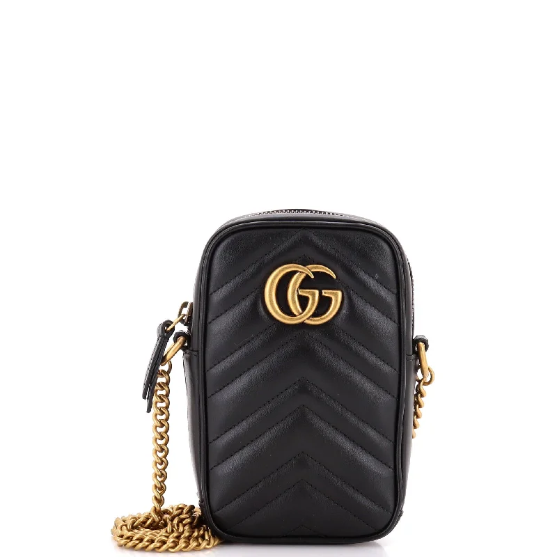 Women's crossbody bag squad apparel -GG Marmont Vertical Phone Crossbody Bag Matelasse Leather Mini