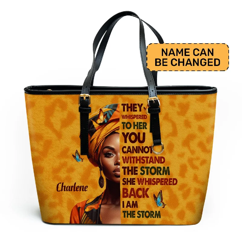 Women's tote bags shopping -I Am The Storm - Personalized Leather Totebag SB23