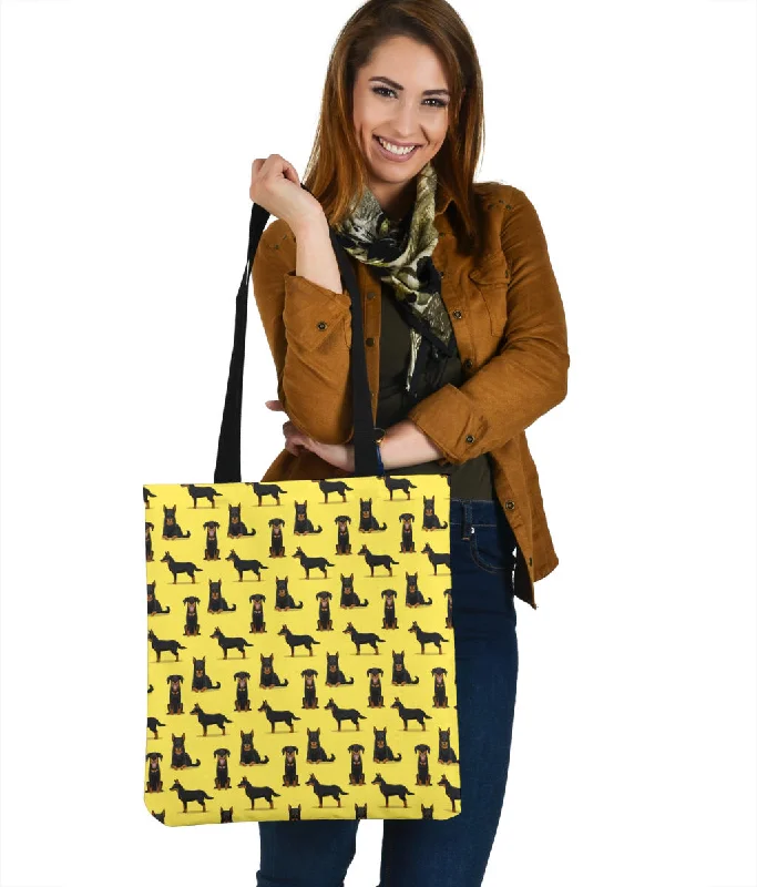 Women's tote bags mid-range-quality -Beauceron Pattern Cloth Tote Bag