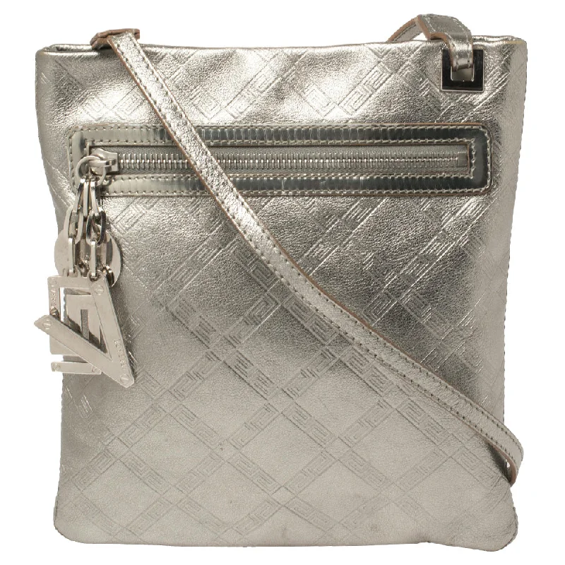 Women's crossbody bag excellent quality -Versace  Silver Leather Slim Crossbody Bag