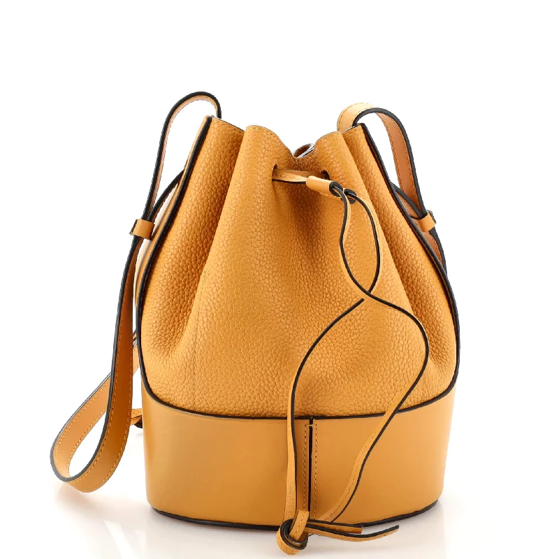 Women's bucket bag modern trend -Balloon Bucket Bag Leather Small