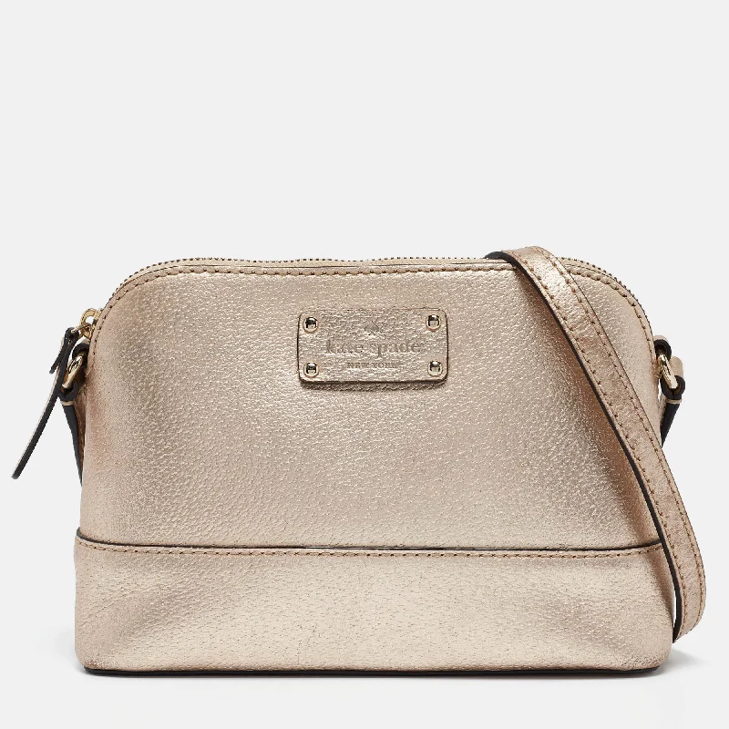 Women's crossbody bag wholesale offer -Kate Spade Gold Leather Wellesley Hanna Crossbody Bag