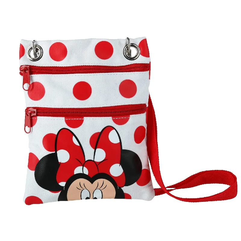 Women's crossbody bag fresh looks -Disney Minnie Mouse Polka Dot Passport Crossbody Bag