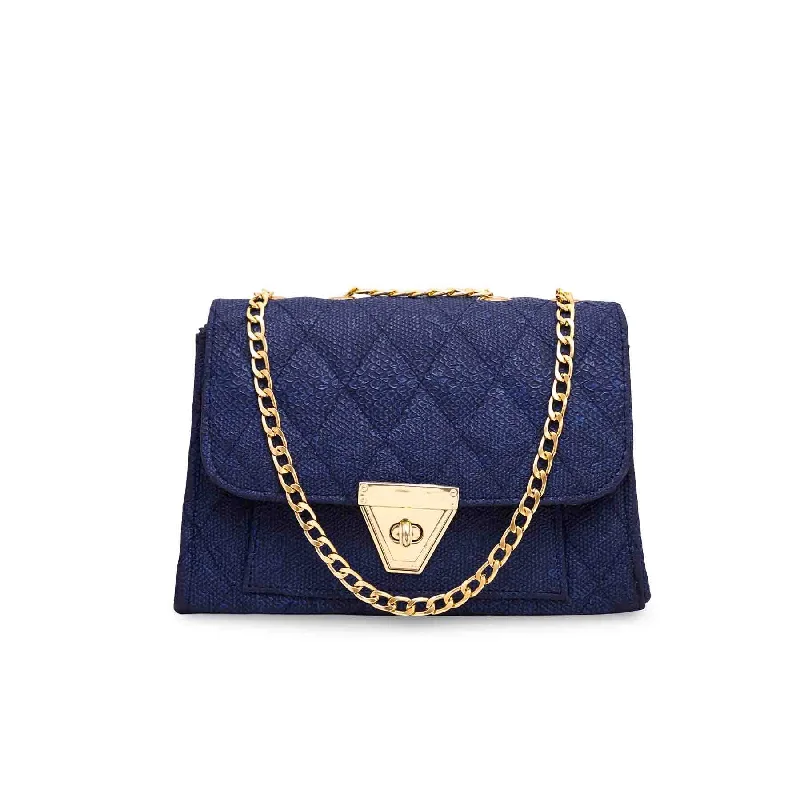 Women's shoulder bags retro -Blue Casual Shoulder Bag P54127