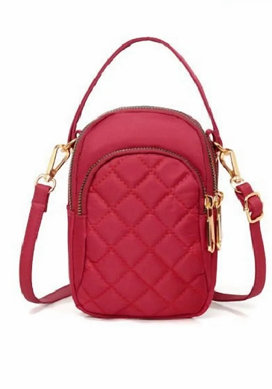 Women's crossbody bag fashion deal -Women's Cleo Quilted Crossbody Bag In Red