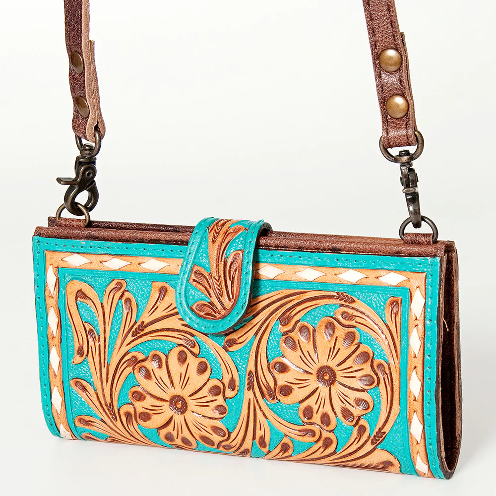 Women's wallet squad ensemble -American Darling Turquoise Inlay Wallet/Clutch