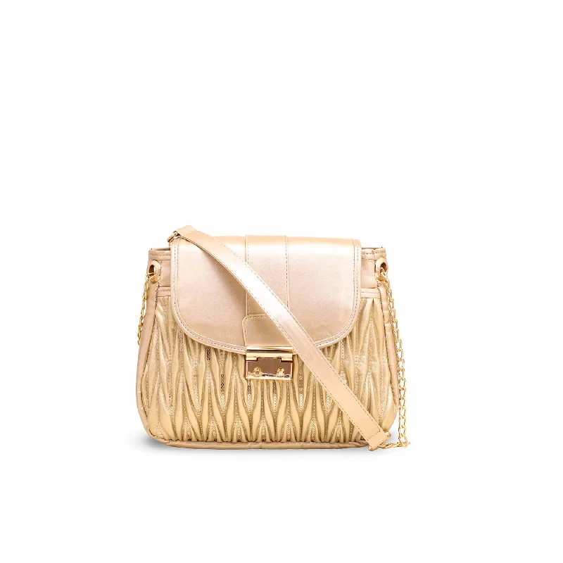 Women's shoulder bags white-modern -Golden Formal Shoulder Bag P55601