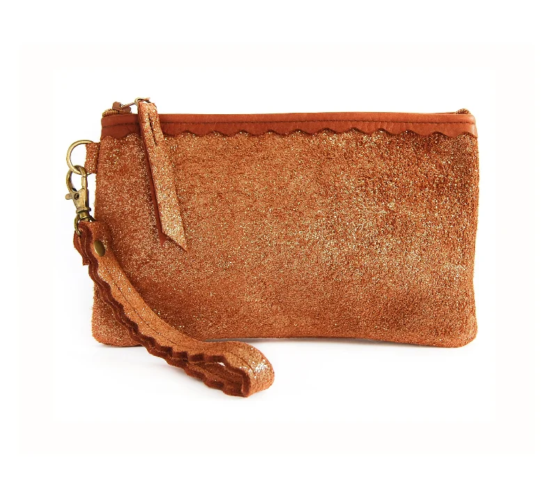 Women's wallet soft lining -Allie Wallet Brandy Sparkle