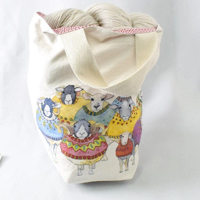 Women's bucket bag lightweight sale -Emma Ball Sheep in Sweaters Small Bucket Bag