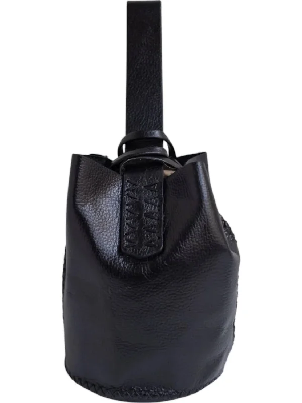 Women's bucket bag personal sale -Women's Handmade Leather Bucket Bag In Black