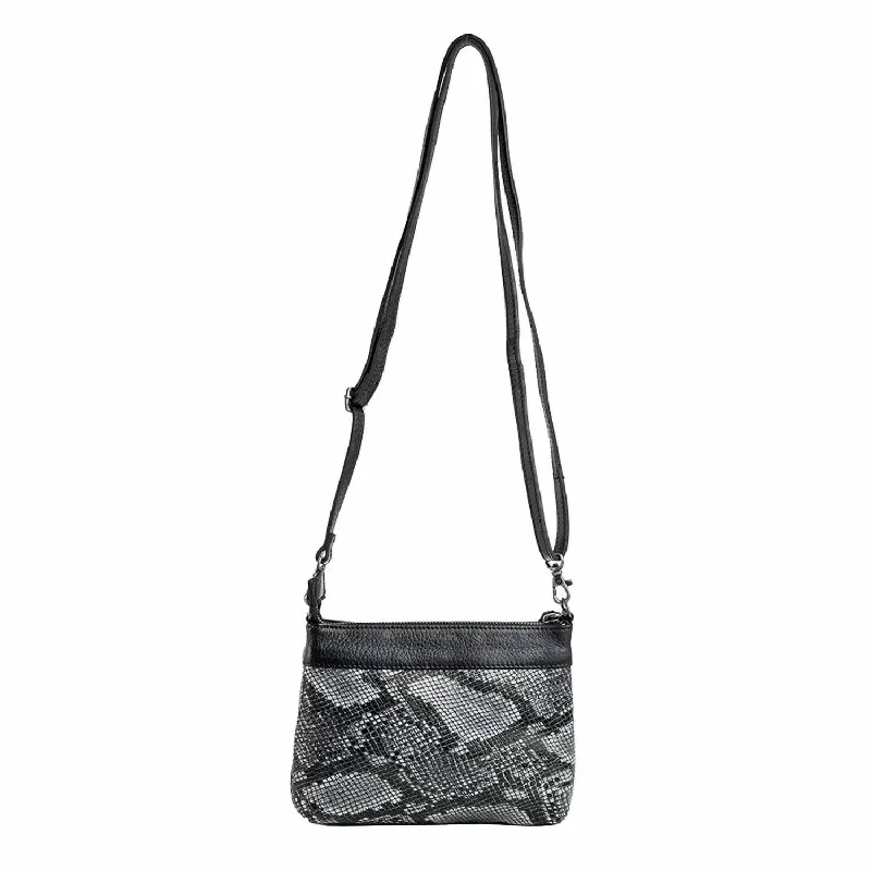 Women's crossbody bag superior craftsmanship -Women's Grace Crossbody Bag In Python Black