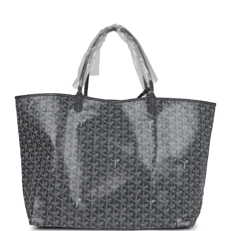 Women's tote bags soft-feel -Goyard Goyardine Grey St. Louis GM Tote Bag Palladium Hardware