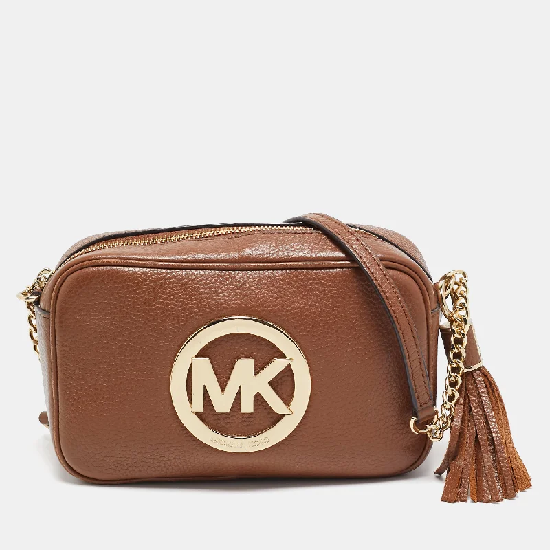 Women's crossbody bag group bags -Michael Kors Brown Leather Logo Camera Crossbody Bag