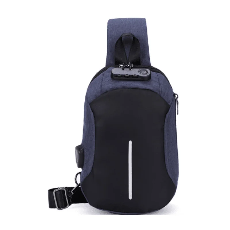 Women's shoulder bags tassel -Anti-Theft Bib Backpack Waterproof Shoulder Usb - Blue