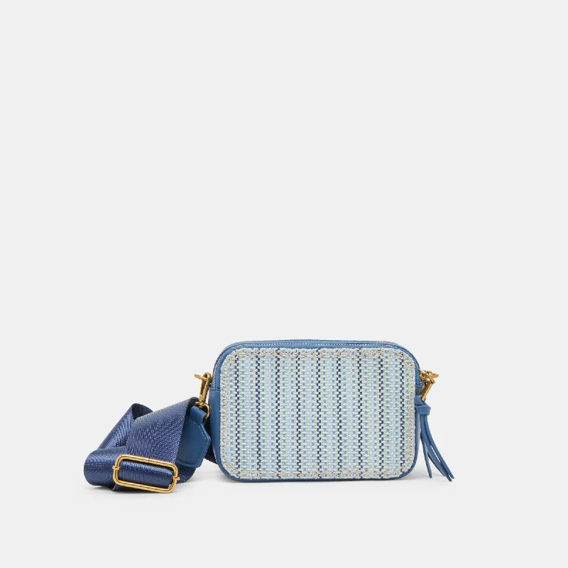 Women's crossbody bag lightweight sale -GLADYS CROSSBODY BLUE WOVEN