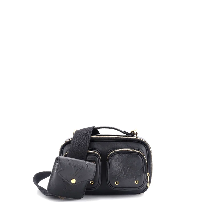 Women's crossbody bag chic accessory -Utility Crossbody Bag Calfskin with Embossed Monogram Detail