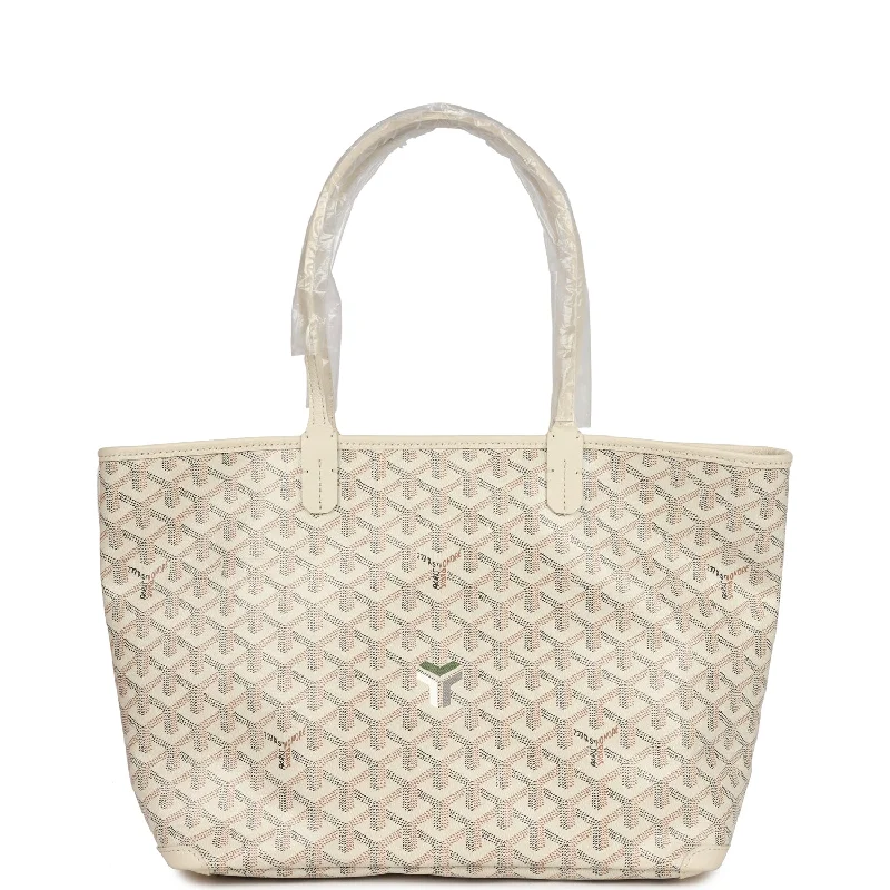 Women's tote bags trendy-chic -Goyard Goyardine Sand Artois PM Tote Palladium Hardware